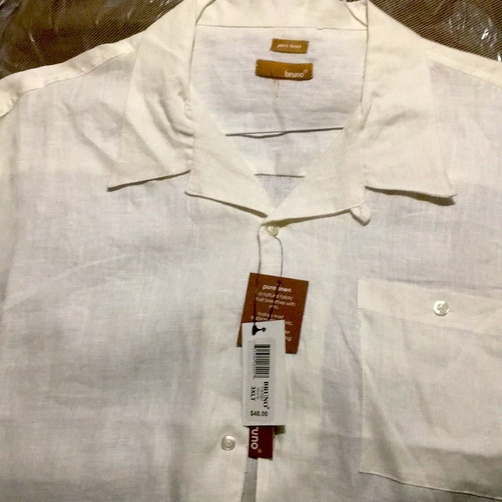 Bruno pure Linen white short sleeve new